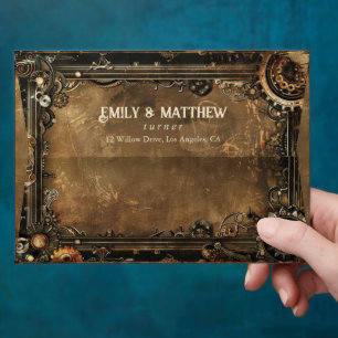 Steampunk Noir Affair Wedding Envelope