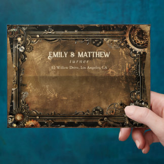 Steampunk Noir Affair Wedding  Envelope