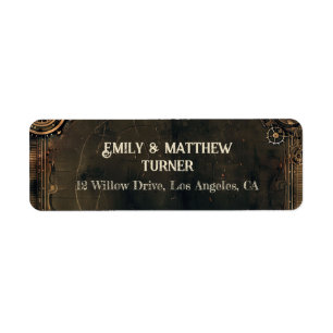 Steampunk Noir Affair Wedding Label