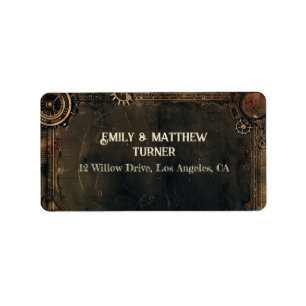 Steampunk Noir Affair Wedding Label