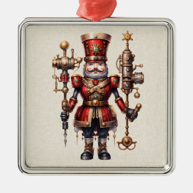 Steampunk Nutcracker Christmas Ornament (Front)