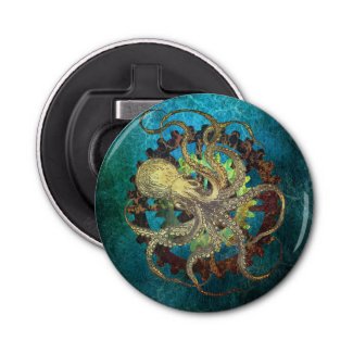Steampunk Octopus & Clockwork Gears 