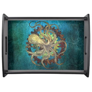 Steampunk Octopus & Clockwork Gears 
