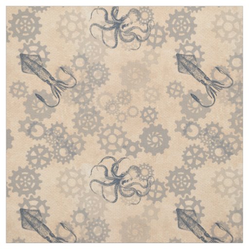 Steampunk Octopus Fabric