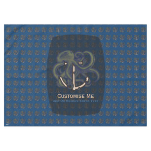 Steampunk Octopus Over Anchor Tablecloth