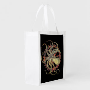 Steampunk Octopus & Rusty Clockwork Gear Grocery Bag