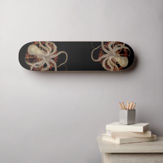 Steampunk Octopus & Rusty Clockwork Gear  
