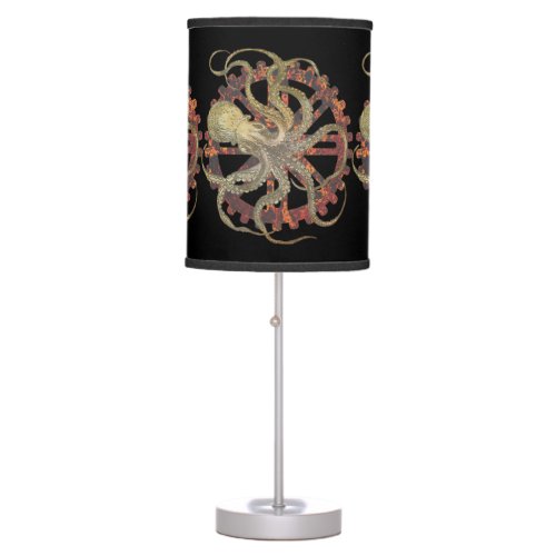 Steampunk Octopus  Rusty Clockwork Gear Table Lamp