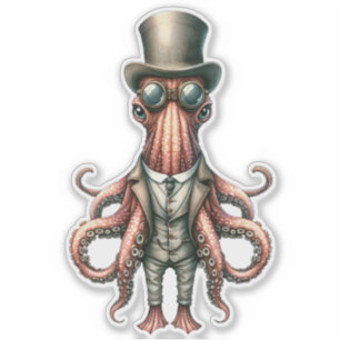 Steampunk Octopus Sticker
