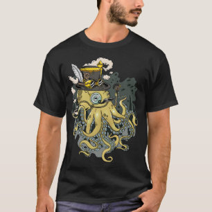 Steampunk Octopus: Unleash the Mechanical Oceanic T-Shirt