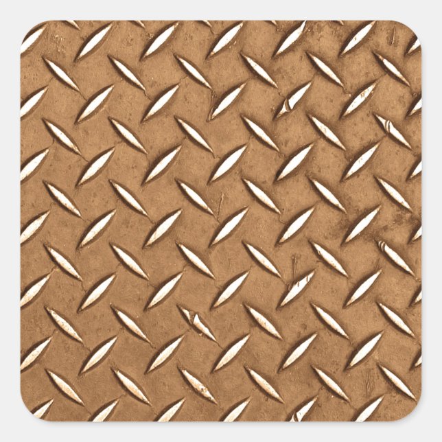 Steampunk Old Brass Plating Metal Effect Square Sticker (Front)