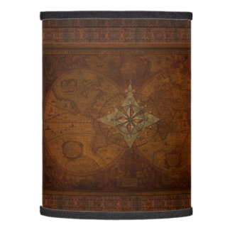 Steampunk Old World Map & Compass Rose Design Lamp Shade