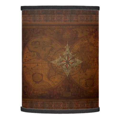 Steampunk Old World Map  Compass Rose Design Lamp Shade