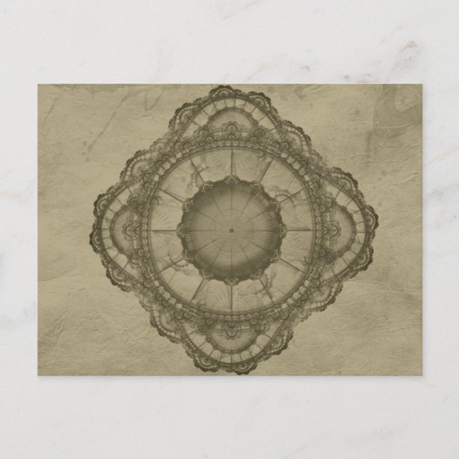 Steampunk ornament design art postcard (Front)