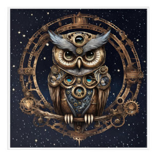 Steampunk Owl Against the Starry Sky Acrylic Print