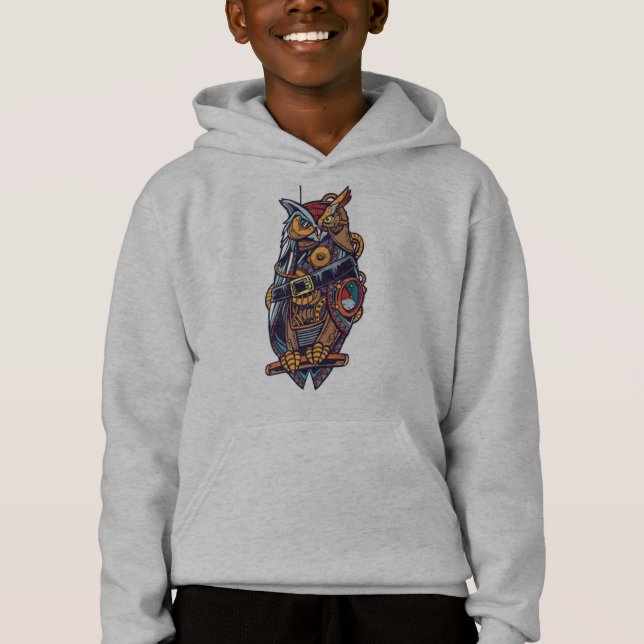Steampunk Owl Hoodie (Front)