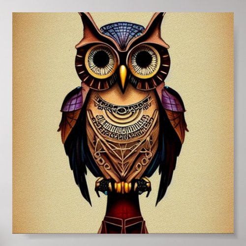 Steampunk owl poster