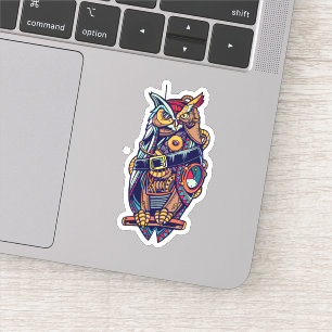 Steampunk Owl Sticker