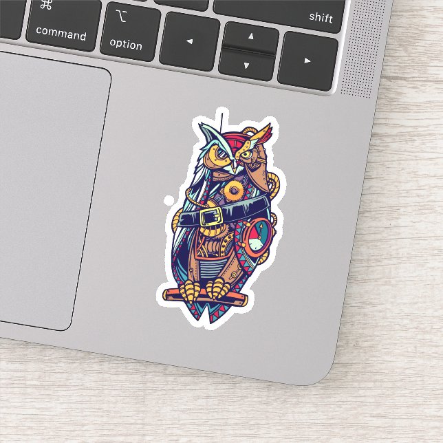 Steampunk Owl Sticker (Detail)