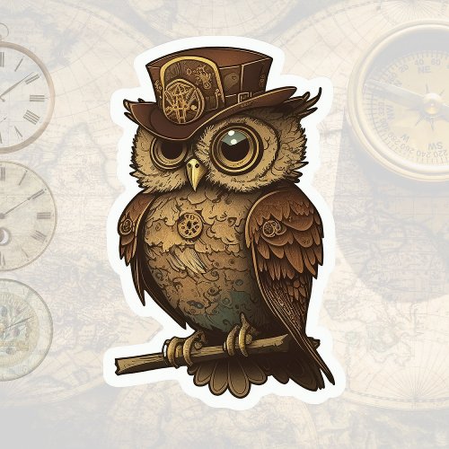 Steampunk Owl Sticker
