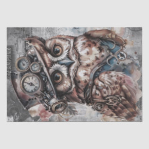 Steampunk Owl Tissue Paper