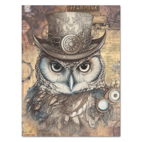 Steampunk Owl Tissue Paper