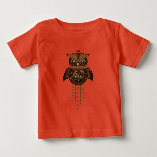 Steampunk Owl Vintage Style Baby T_Shirt