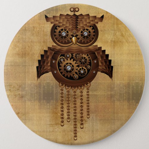 Steampunk Owl Vintage Style Buttons