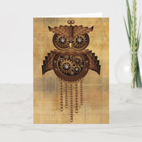 Steampunk Owl Vintage Style Greeting Cards
