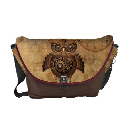 Steampunk Owl Vintage Style Messenger Bag