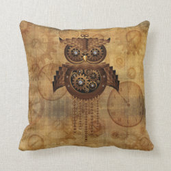 Steampunk Owl Vintage Style pillow