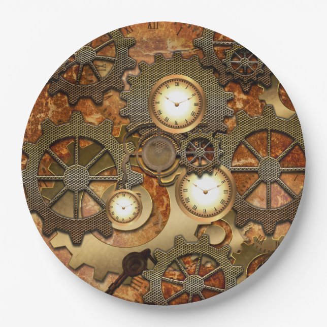 Steampunk Paper Plates (Front)