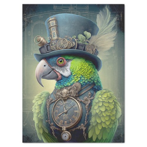 Steampunk Parrot 2 Decoupage Tissue Paper