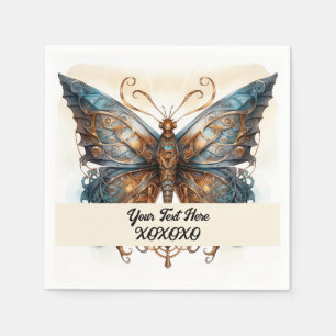 Steampunk party butterfly napkins