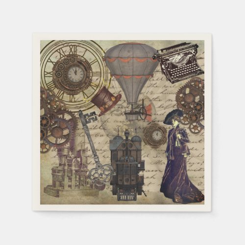 Steampunk Party Supplies Vintage Industrial Napkins