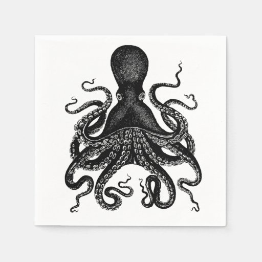 Steampunk party! Victorian octopus kraken cthulu Paper Napkin | Zazzle