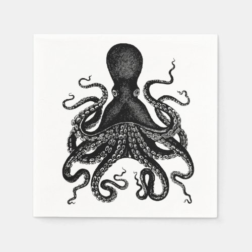 Steampunk party Victorian octopus kraken cthulu Paper Napkins