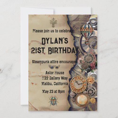 Steampunk Party Vintage Victorian Invitation