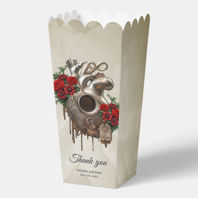 Steampunk Passion, the mechanical Heart of Love.  Favor Boxes (Front)