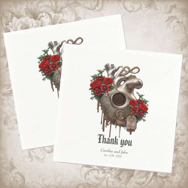 Steampunk Passion, the mechanical Heart of Love.  Napkins (Creator Uploaded)