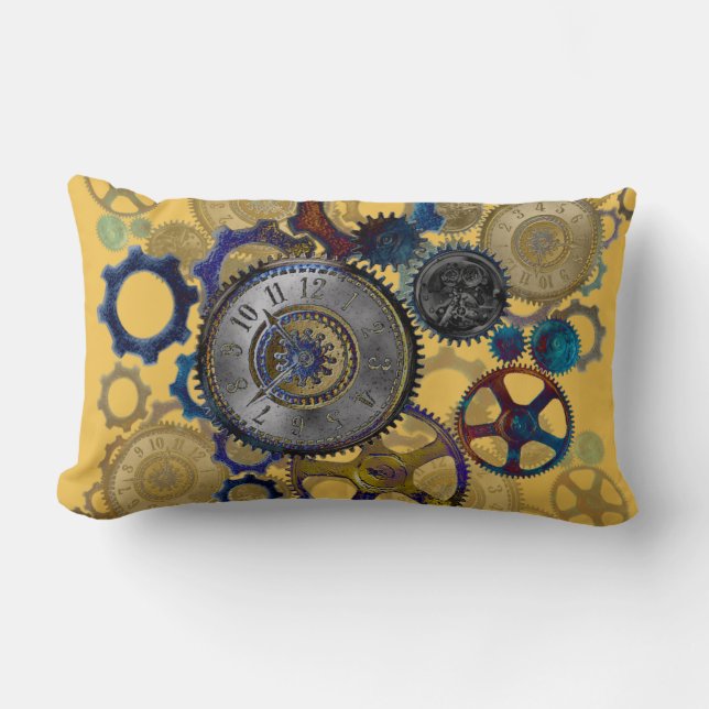 STEAMPUNK patterns Home decor Lumbar Pillow (Front)