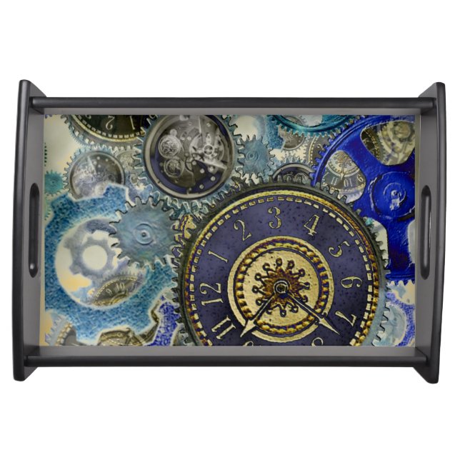 Steampunk Patterns wheels, gears cogs and things Serving Tray (Front)