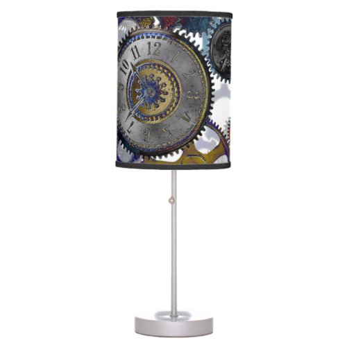 Steampunk Patterns wheels gears cogs and things Table Lamp