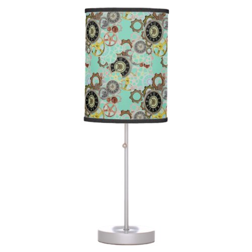 Steampunk Patterns wheels gears cogs watches Table Lamp