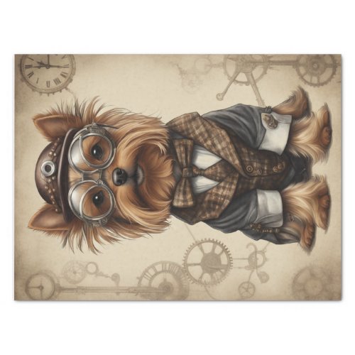 Steampunk Paws The Yorkshire Terrier Decoupage Tissue Paper