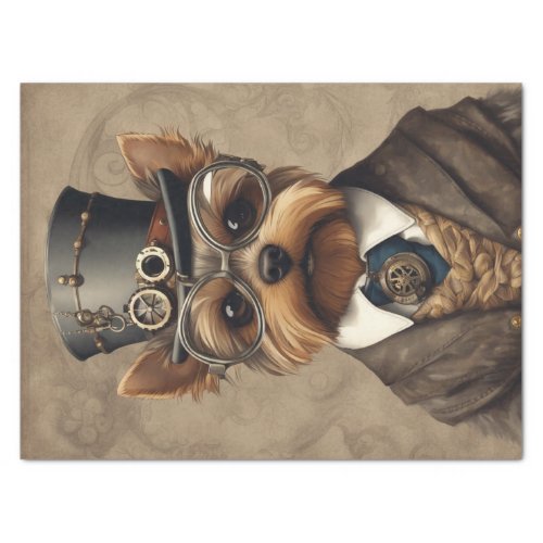 Steampunk Paws The Yorkshire Terrier Decoupage Tissue Paper