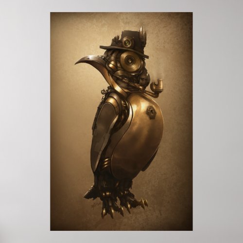 Steampunk Penguin  Print