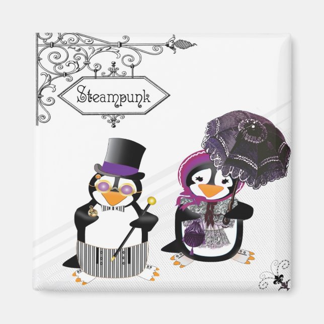 Steampunk Penguins Magnet (Front)