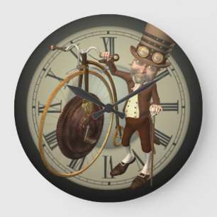 Steampunk Penny Farthing Large Clock