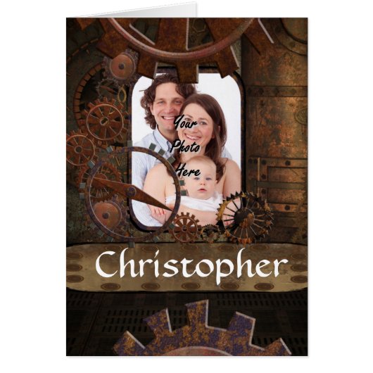 Steampunk photo background cards (Front)